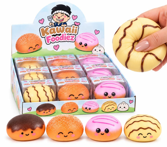 Kawaii Foodiez Squeezy Donut Buns – 8cm Squishy Toy