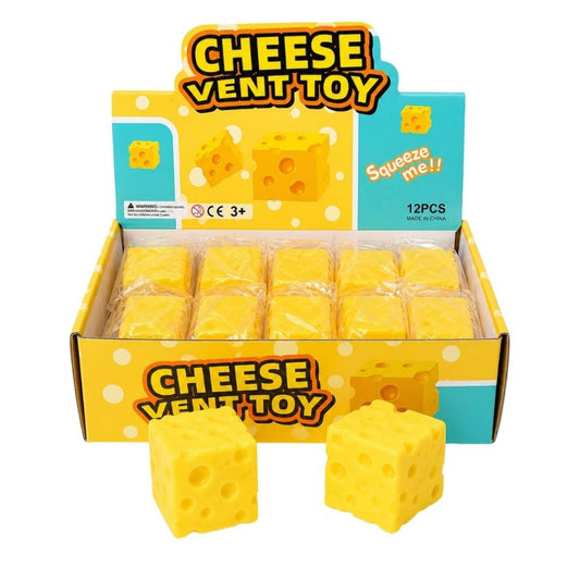 Cheese Squishie Vent Toy in Yellow
